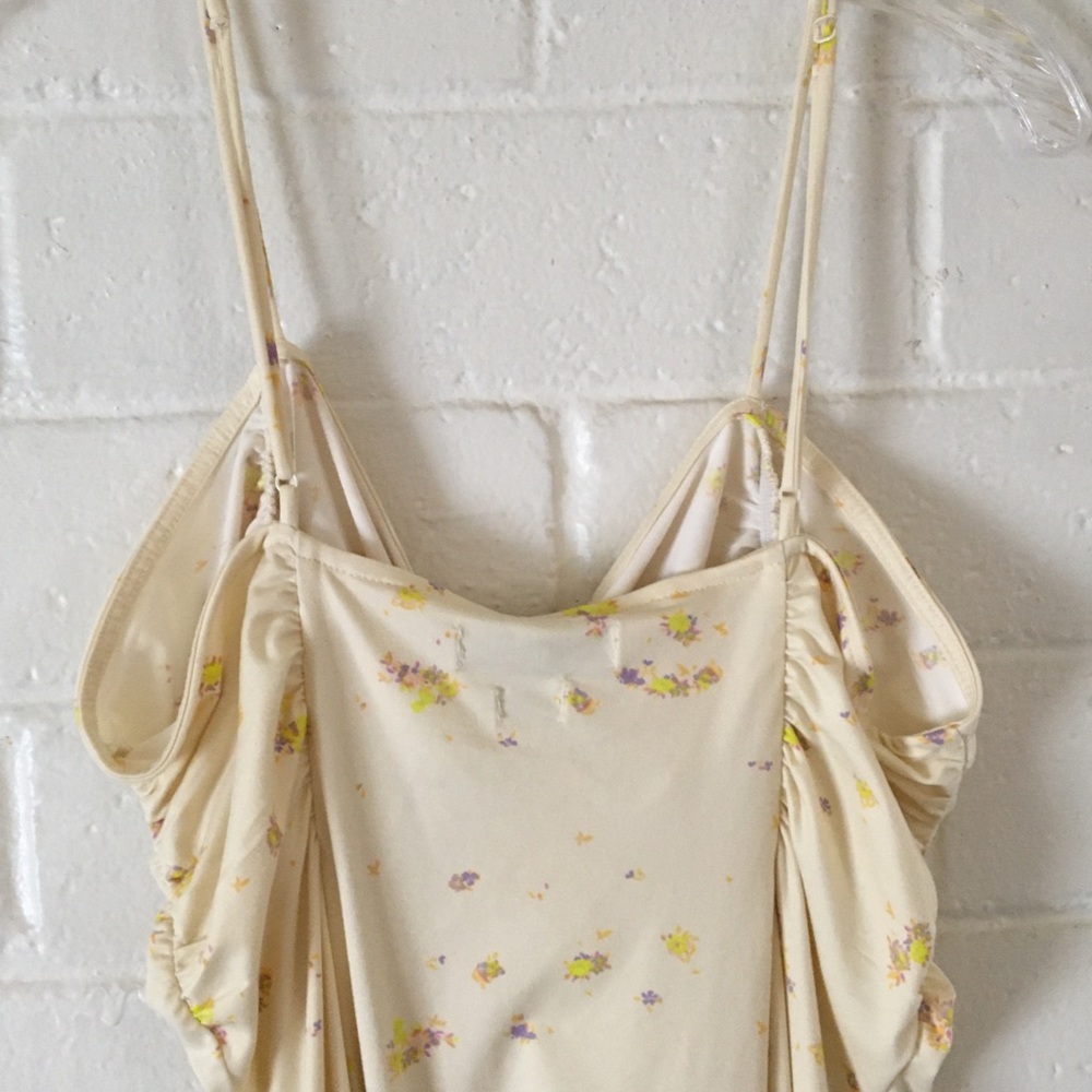 Urban Outfitters Pale Yellow Floral Cream Dress - Picture 11 of 15